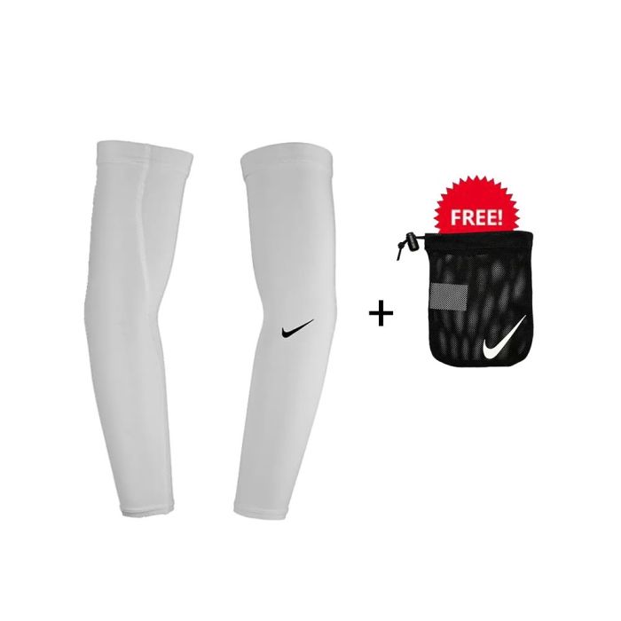 NIKE UV 2.0 Arm Sleeves - White/Black (Pair)