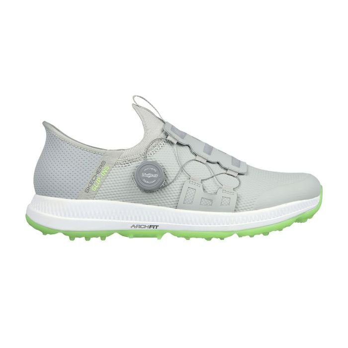 SKECHERS Men's Elite 5 Slip-Ins Disc MD Spikeless Golf Shoes - Gray/Lime