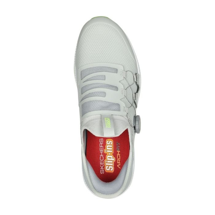 SKECHERS Men's Elite 5 Slip-Ins Disc MD Spikeless Golf Shoes - Gray/Lime