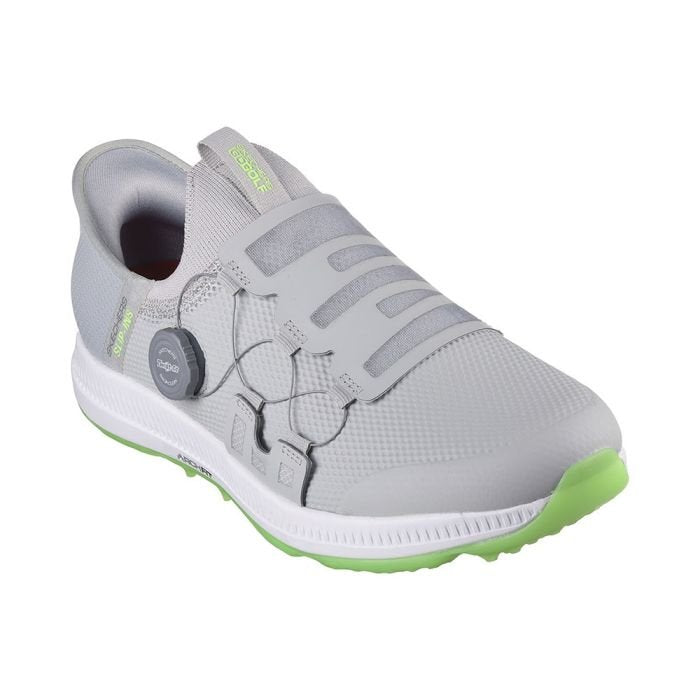 SKECHERS Men's Elite 5 Slip-Ins Disc MD Spikeless Golf Shoes - Gray/Lime