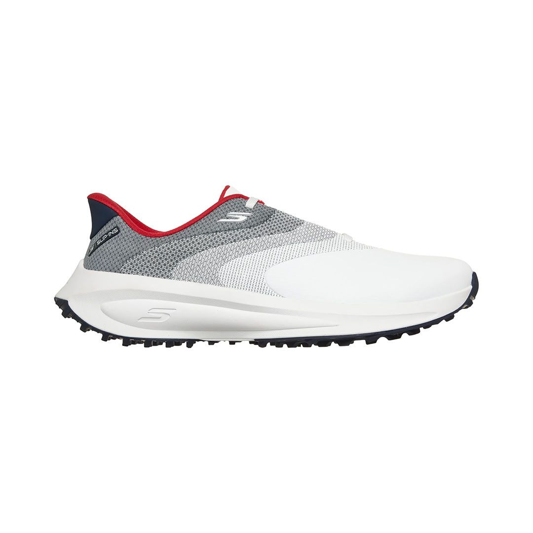 SKECHERS Men’s Flow Slip-ins MD Spikeless Golf Shoes - White/Navy