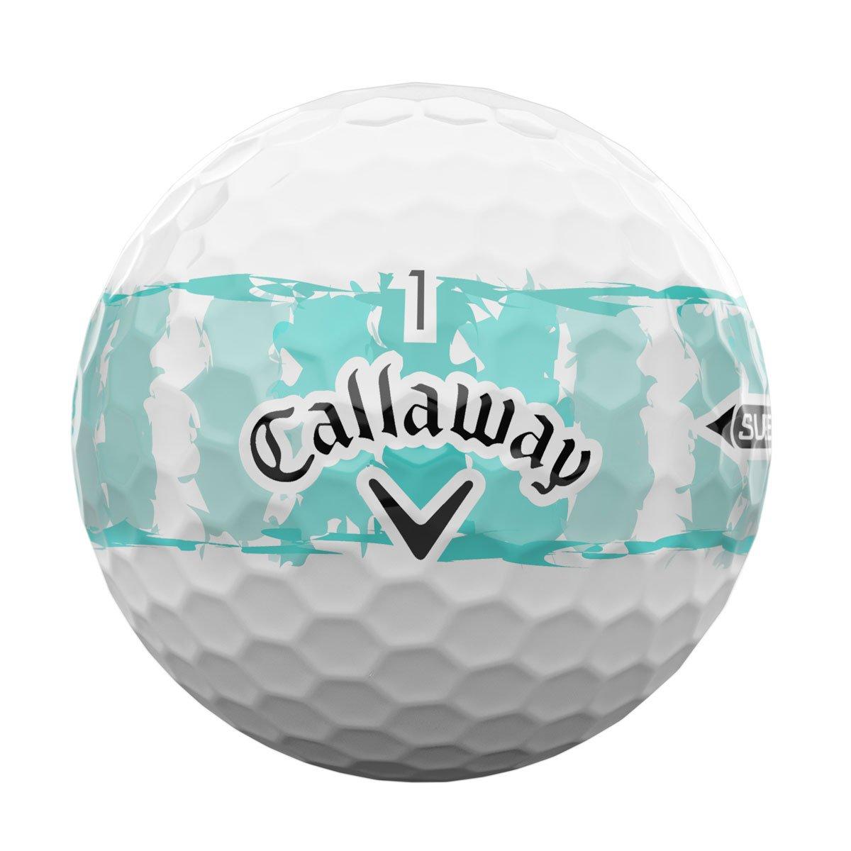 CALLAWAY Supersoft Distressed Teal Stripe Golf Balls - White