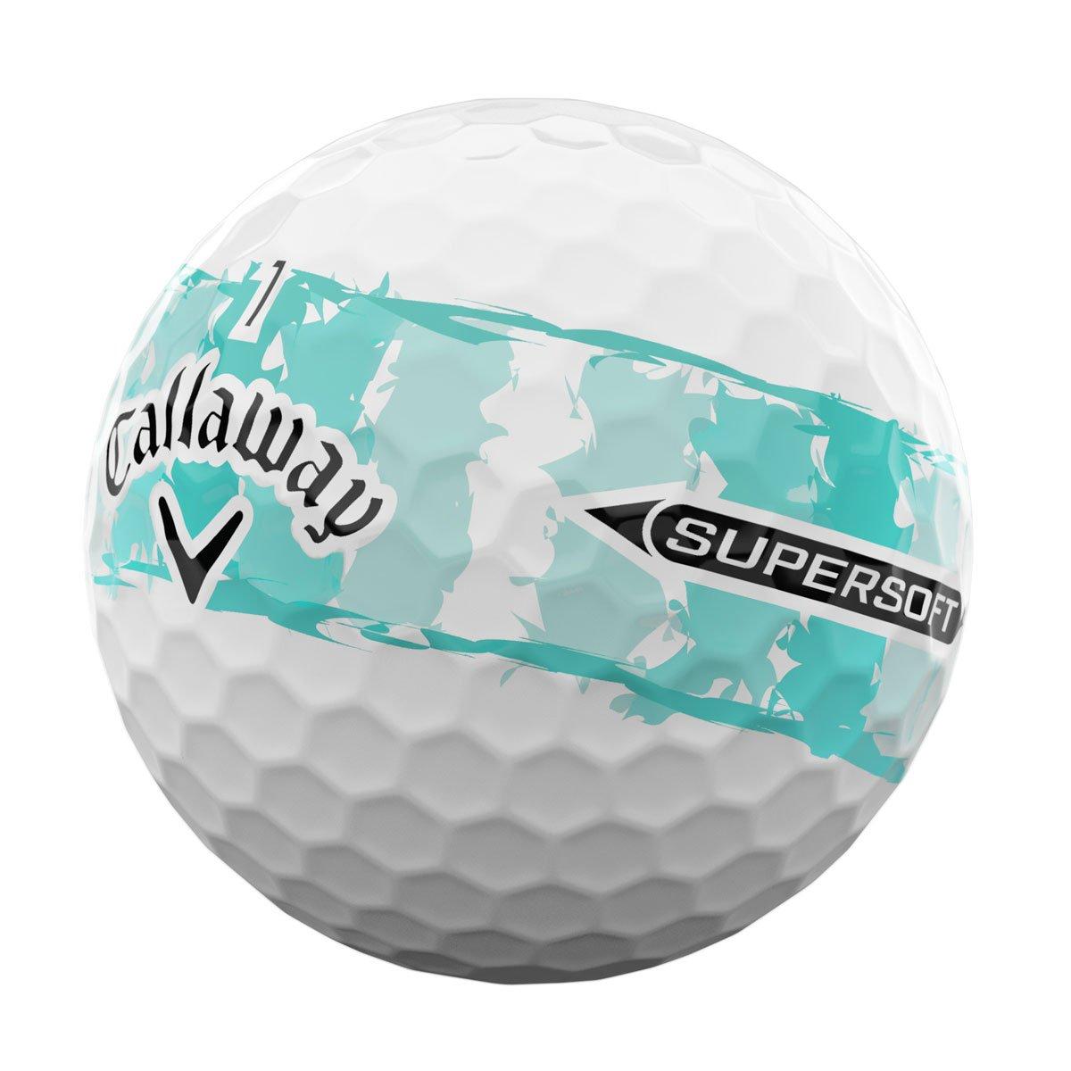 CALLAWAY Supersoft Distressed Teal Stripe Golf Balls - White