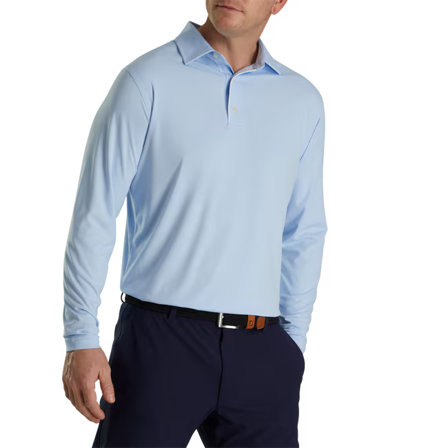 FOOTJOY Men’s Sun Protection Long Sleeve Golf Polo - Marina Tonal (US Sizes)
