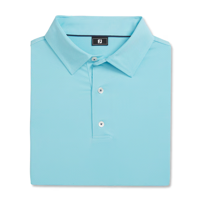 FOOTJOY Men's Tonal Dot Lisle Golf Polo T-Shirt - Light Blue