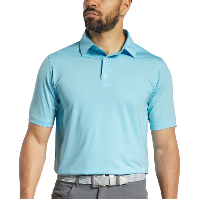FOOTJOY Men's Tonal Dot Lisle Golf Polo T-Shirt - Light Blue