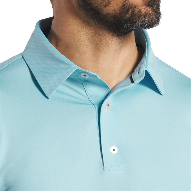 FOOTJOY Men's Tonal Dot Lisle Golf Polo T-Shirt - Light Blue