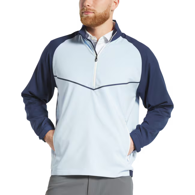 FOOTJOY Men's Zephyr Windshirt - Navy/Light Blue (US Sizes)