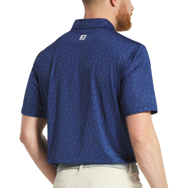 FOOTJOY 152nd Open Championship Postage Stamp Print Lisle Shirt - Open Blue
