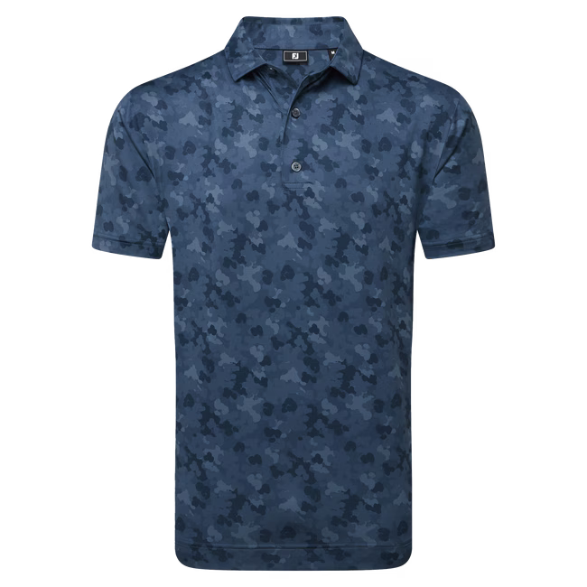 FOOTJOY Men's Leaf Camo Lisle Polo Shirt - Dark Denim