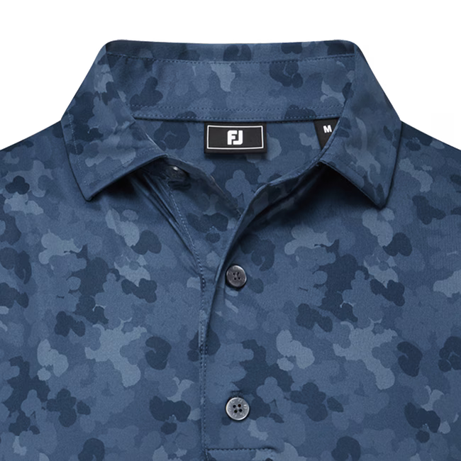 FOOTJOY Men's Leaf Camo Lisle Polo Shirt - Dark Denim