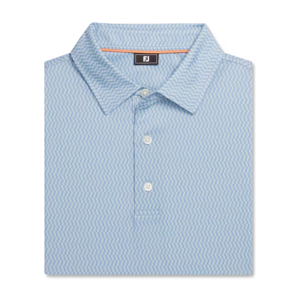 FOOTJOY Wiggle Lisle Golf Polo Shirt Blue Jay / Pistachio / White