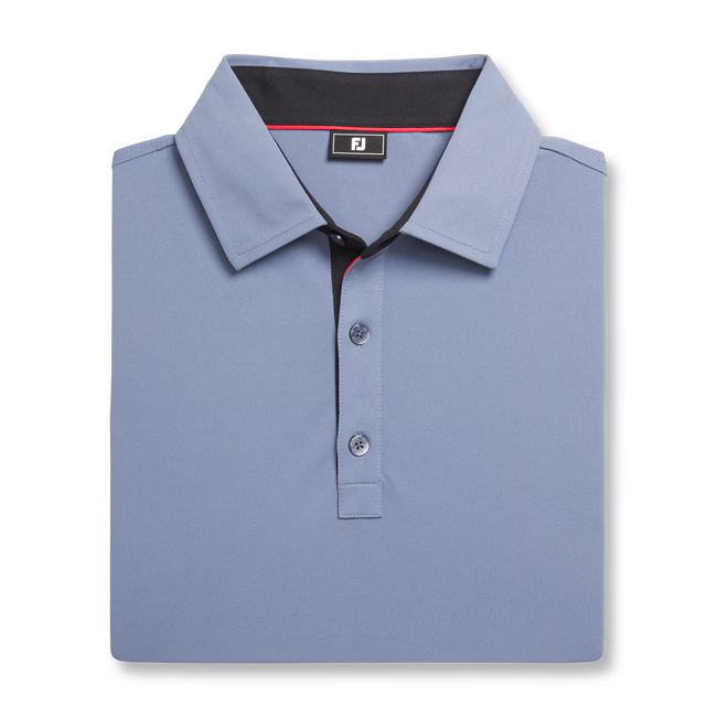FOOTJOY Solid Pique Golf Polo Shirt - Flint/Black