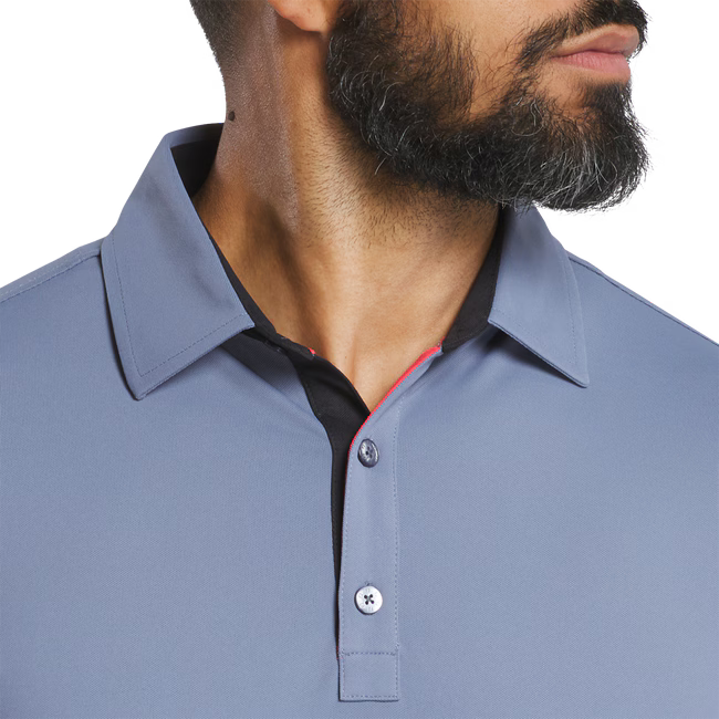 FOOTJOY Solid Pique Golf Polo Shirt - Flint/Black