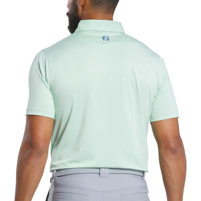 FOOTJOY Heather Lisle Lattice Trim Golf Polo Shirt - Pistachio
