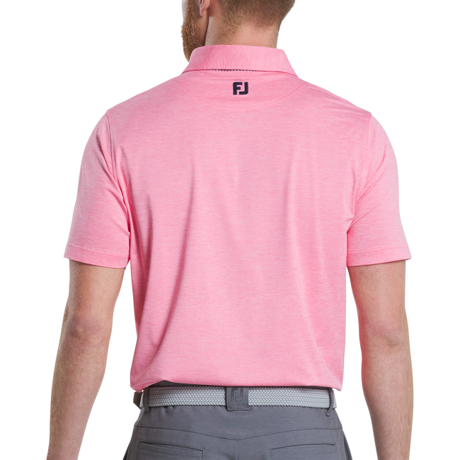 FOOTJOY Heather Lisle Lattice Trim Golf Polo Shirt - Pink Lemonade