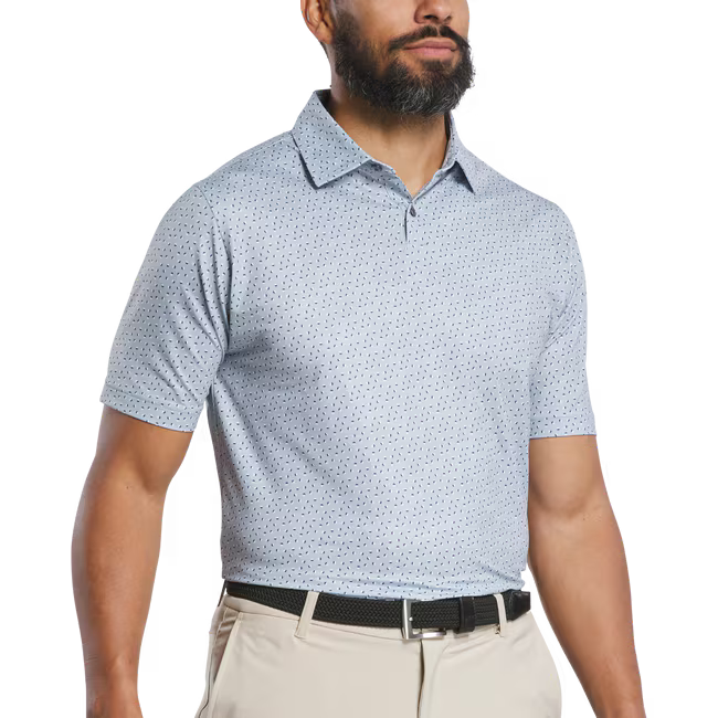 FOOTJOY Men's Bounce Print Lisle Polo Shirt - Grey