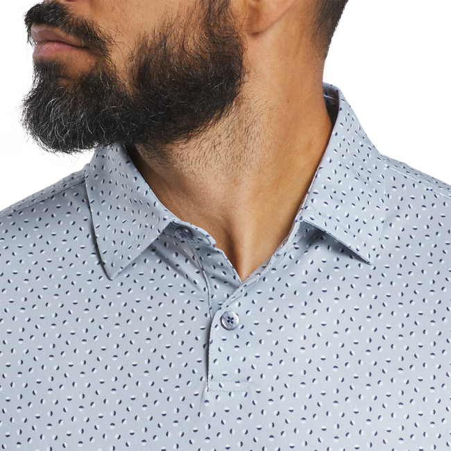 FOOTJOY Men's Bounce Print Lisle Polo Shirt - Grey