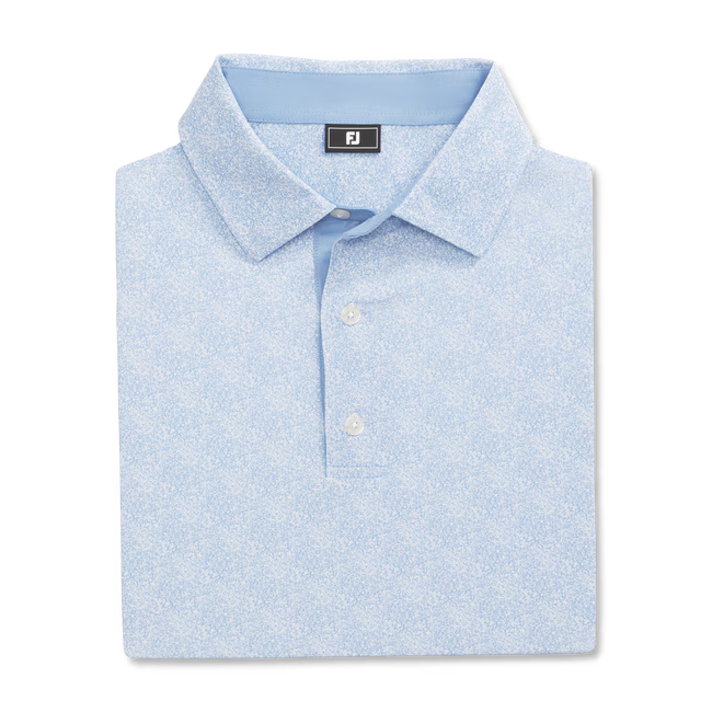 FOOTJOY Men's Speckle Print Lisle Polo Shirt - Blue Jay/White