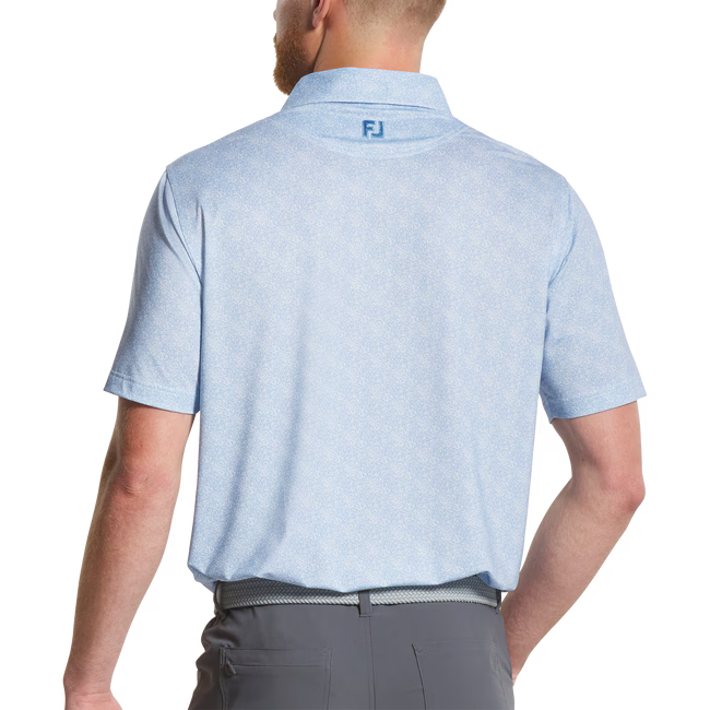 FOOTJOY Men's Speckle Print Lisle Polo Shirt - Blue Jay/White