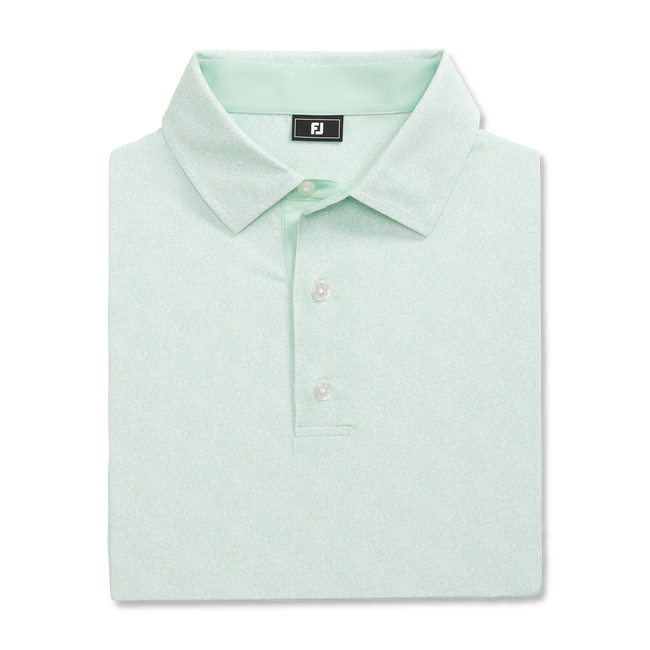 FOOTJOY Men's Speckle Print Lisle Polo Shirt - Pistachio/White