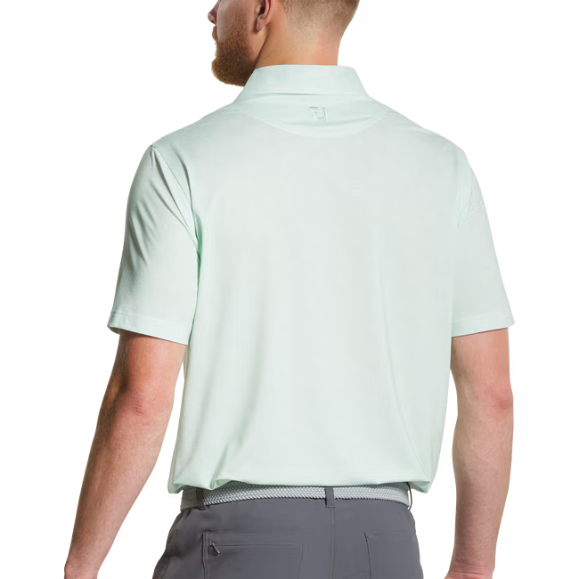 FOOTJOY Men's Speckle Print Lisle Polo Shirt - Pistachio/White