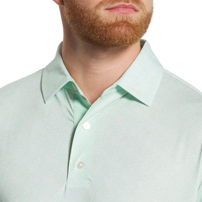 FOOTJOY Men's Speckle Print Lisle Polo Shirt - Pistachio/White