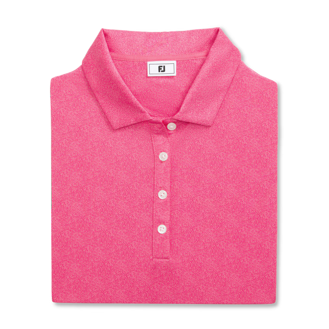 FOOTJOY Women's Speckle Print Lisle Polo Shirt - Pink Lemonade