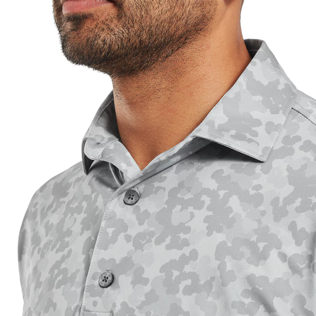 FOOTJOY Men's Leaf Camo Lisle Polo Shirt - Grey