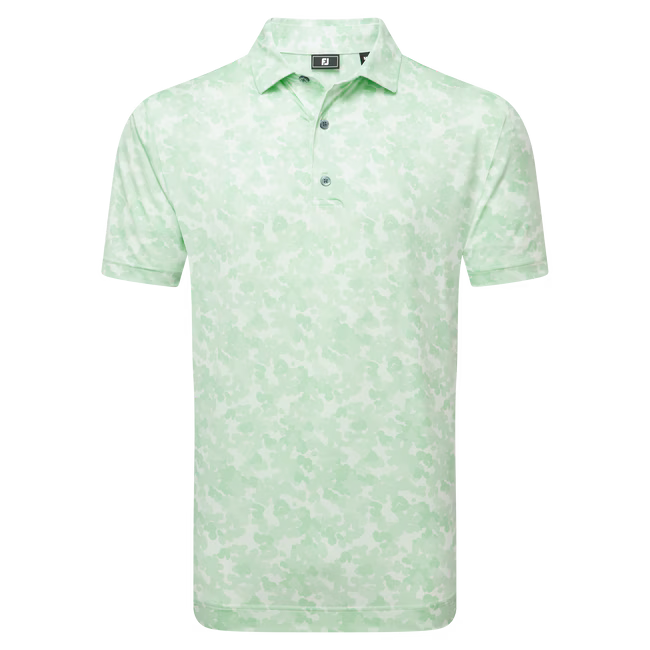 FOOTJOY Men's Leaf Camo Lisle Polo Shirt - Pistachio