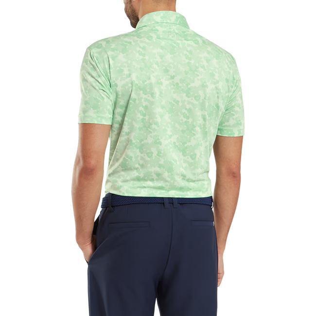 FOOTJOY Men's Leaf Camo Lisle Polo Shirt - Pistachio