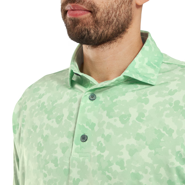 FOOTJOY Men's Leaf Camo Lisle Polo Shirt - Pistachio