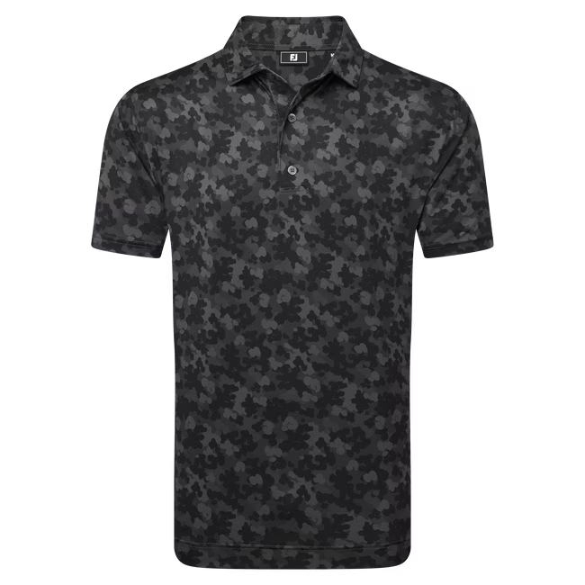 FOOTJOY Men's Leaf Camo Lisle Polo Shirt - Black