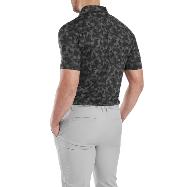 FOOTJOY Men's Leaf Camo Lisle Polo Shirt - Black