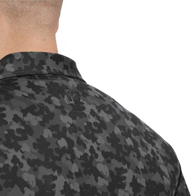 FOOTJOY Men's Leaf Camo Lisle Polo Shirt - Black