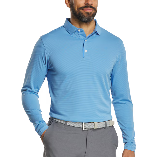 FOOTJOY Men’s Sun Protection Long Sleeve Golf Polo - Marina Tonal (US Sizes)