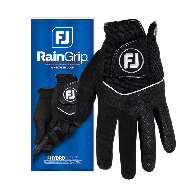 FOOTJOY Men's Rain Grip Golf Glove - Right Hand - Black/Assorted