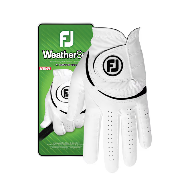 FOOTJOY Men's Weathersof Golf Glove - Right Hand - White/Assorted