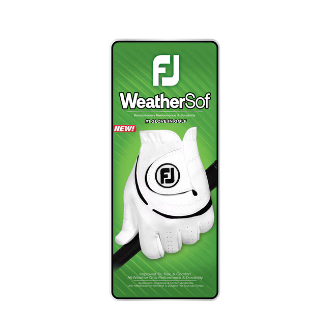 FOOTJOY Men's Weathersof Golf Glove - Right Hand - White/Assorted