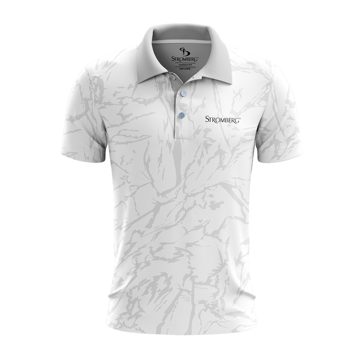 STROMBERG Frost Bite Men’s White Performance Golf Polo Shirt - White