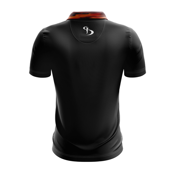 STROMBERG Sunset Bite Black Golf Polo Shirt - Sunset/Black