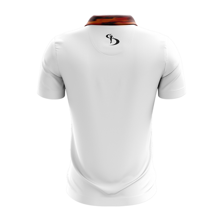 STROMBERG Sunset Bite Men’s Golf Polo Shirt - White/Sunset