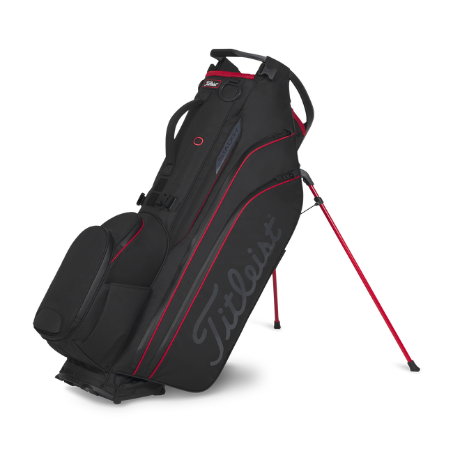 TITLEIST Hybrid 14 StaDry Stand Bag - Black/Black/Red