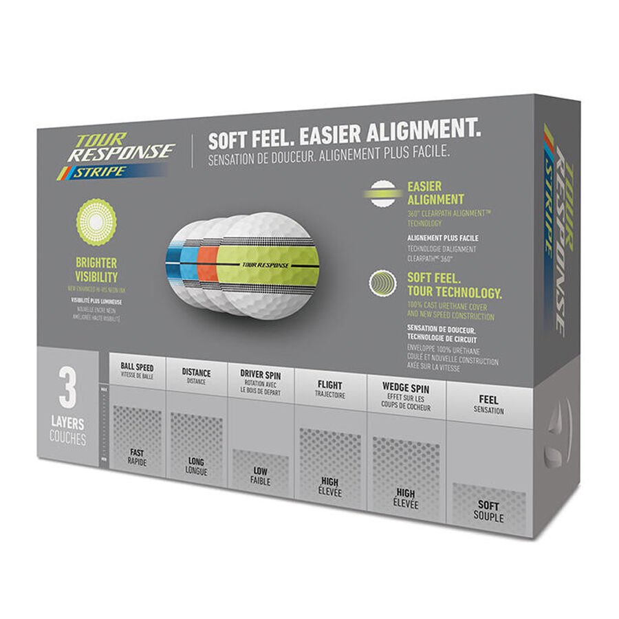 TAYLORMADE Tour Response Stripe Golf Balls - Multi Color