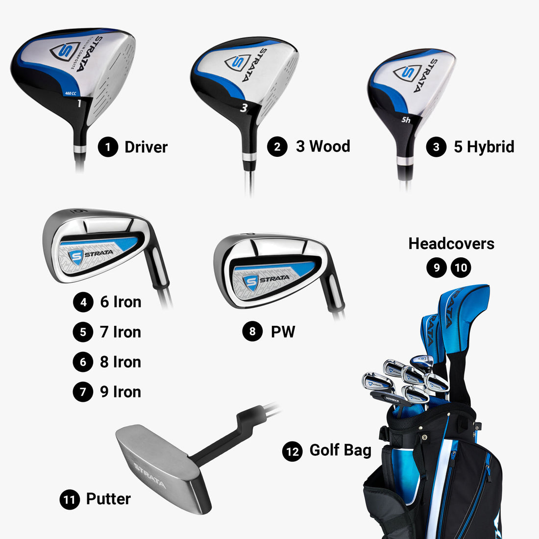 CALLAWAY Strata Steel Set - Right Hand - Regular Flex - 11 Clubs + Bag