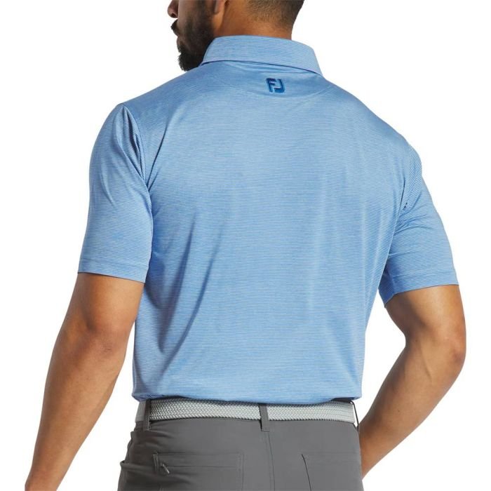 FOOTJOY Men's Heather Stripe Lisle Golf Polo Shirt - Blue
