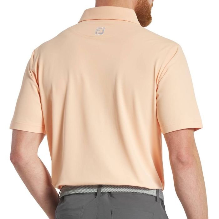 FOOTJOY Men's Solid Stretch Pique With Floral Trim Golf Polo T-Shirt - Sunset/Sunset Floral