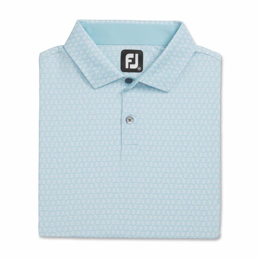 FOOTJOY Men's Salamander Print Lisle Golf Polo Shirt - Lake