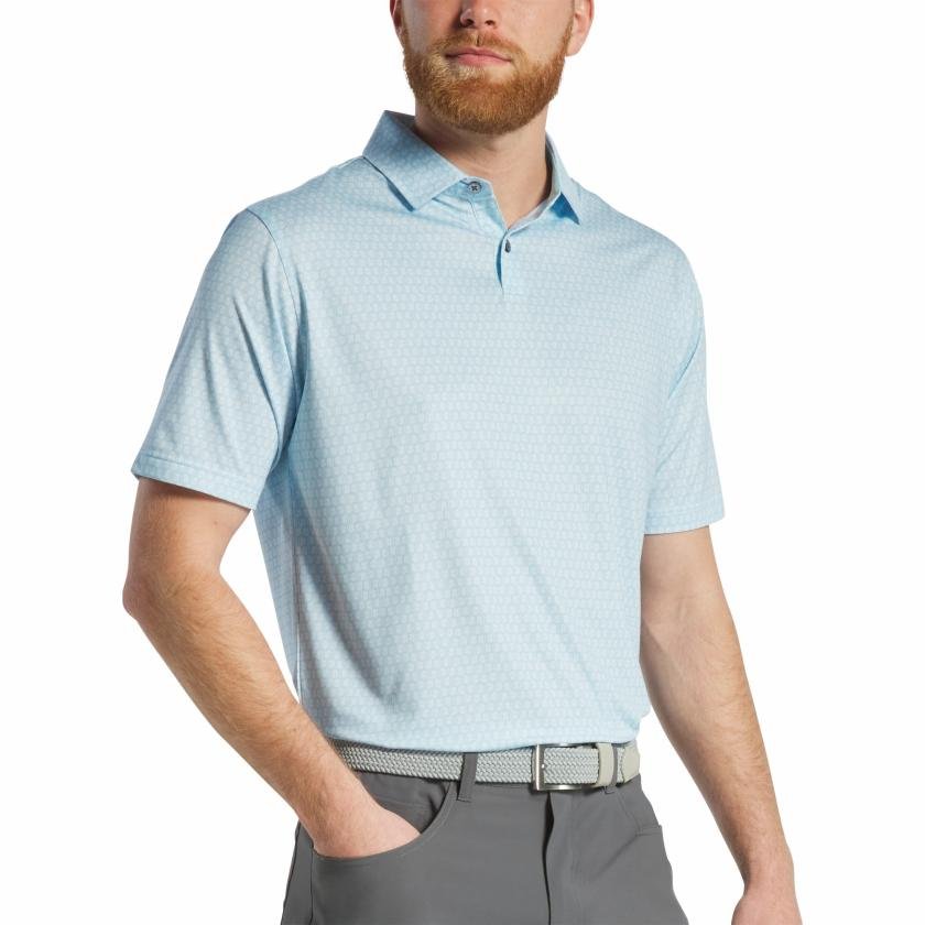 FOOTJOY Men's Salamander Print Lisle Golf Polo Shirt - Lake