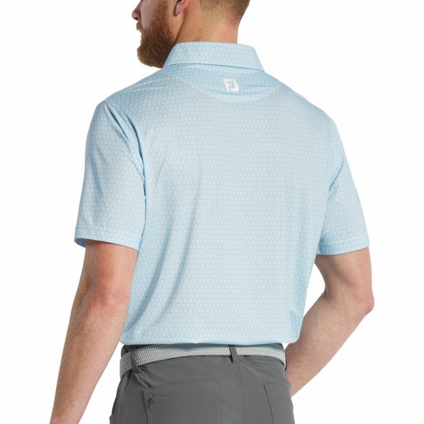 FOOTJOY Men's Salamander Print Lisle Golf Polo Shirt - Lake